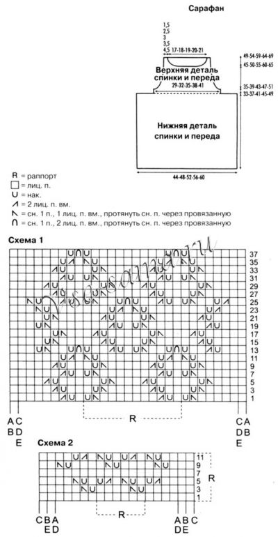 выкройка и схемы для вязания сарафана на девочку Сарафан и шарф - Городской сюжет, схема