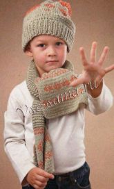 Шапка и шарф на мальчика спицами Шапка и шарф на мальчика спицами