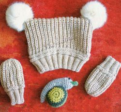 Шапка и варежки спицами для малыша Шапка и варежки спицами для малыша