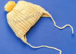 Шапочка желтая спицами для малыша Шапочка желтая спицами для малыша