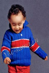 Синий пуловер в резинку Синий пуловер в резинку