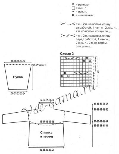 Свитер с длинными рукавами, схема Свитер с длинными рукавами, схема