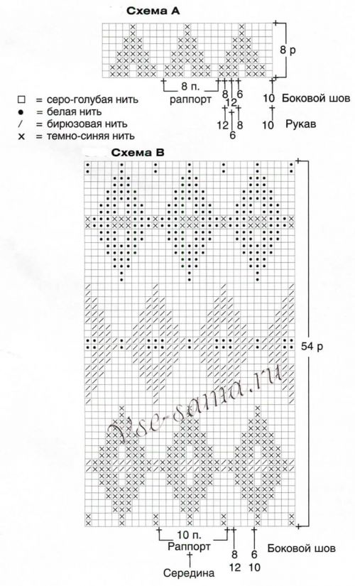 Схемы для вязания свитера с ромбами Схемы для вязания свитера с ромбами