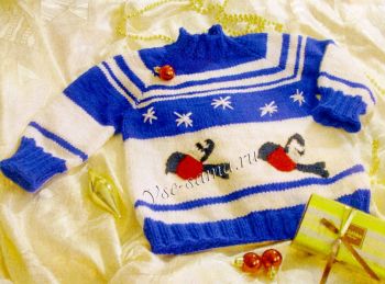 Свитер спицами - Снегири Свитер спицами - Снегири