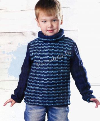 Свитер в полоску спицами для мальчика, фото Свитер в полоску спицами для мальчика, фото