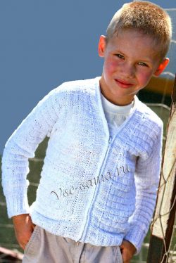 Жакет спицами на молнии для мальчика Жакет спицами на молнии для мальчика