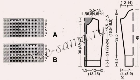 Жакет спицами с отделкой из элитного меха, схема Жакет спицами с отделкой из элитного меха, схема