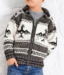 Жаккардовый жакет спицами Жаккардовый жакет спицами