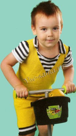 Желтый комбинированный комплект для мальчика Желтый комбинированный комплект для мальчика