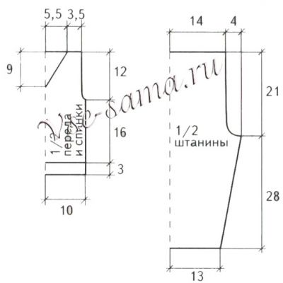 Жилет и штанишки, выкройка Жилет и штанишки, выкройка
