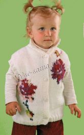 Жилет с розами спицами Жилет с розами спицами