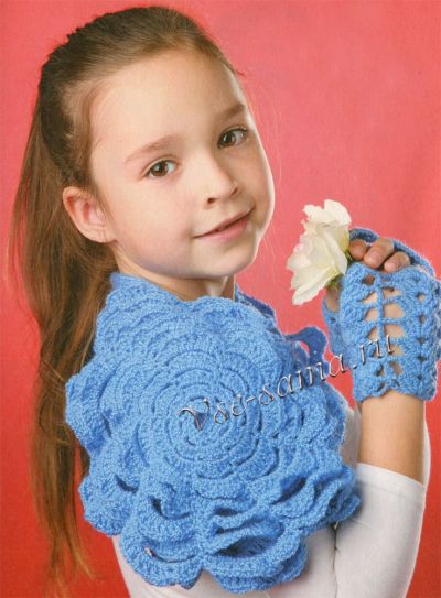 Ажурное болеро и митенки спицами и крючком, 2 Ажурное болеро и митенки спицами и крючком, 2