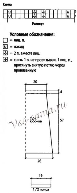 Юбка с поясом, схема Юбка с поясом, схема