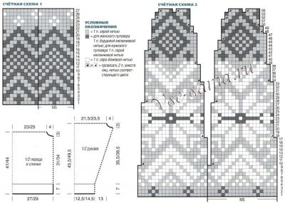 Женский и мужской свитера, схемы Женский и мужской свитера, схемы