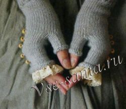 Митенки спицами Винтажные Митенки спицами Винтажные