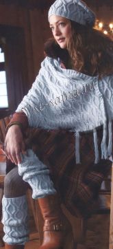 Накидка, гетры и шапка спицами Накидка, гетры и шапка спицами