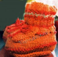 Пинетки на двух спицах Пинетки на двух спицах