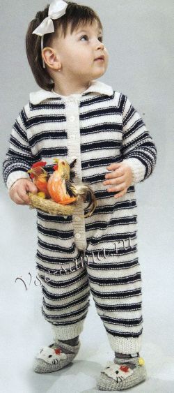 Полосатый комбинезон спицами, фото Полосатый комбинезон спицами, фото