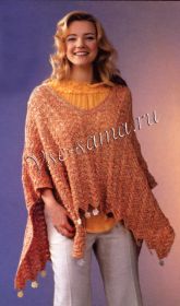 Пончо с ажурным узором паркет Пончо с ажурным узором паркет
