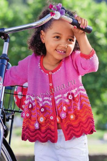 Жакет с цветами для девочки, фото Жакет с цветами для девочки, фото