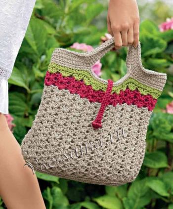 Сумка бежевая крючком, фото Сумка бежевая крючком, фото