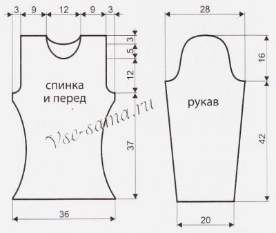 Выкройка для вязания меланжевого свитера Выкройка для вязания меланжевого свитера