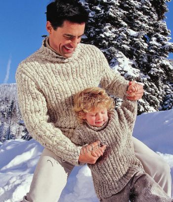 Пара: детский свитер и мужской свитер, фото Пара: детский свитер и мужской свитер, фото