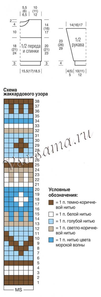 Схема жаккарда и выкройка Схема жаккарда и выкройка