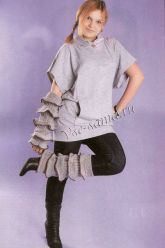 Серые гетры с оборочками