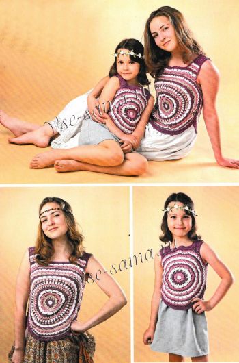 Два топа: детский и взрослый, фото модели Два топа: детский и взрослый, фото модели