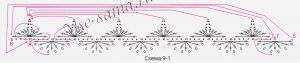 Схема 9-1 для вязания голубого топа Схема 9-1 для вязания голубого топа