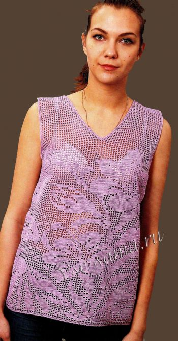 Топ крючком - Лилии, фото Топ крючком - Лилии, фото