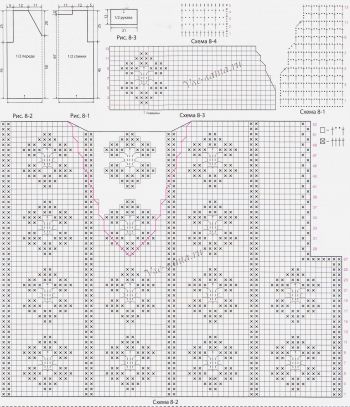 Схемы и выкройка для вязания топа Схемы и выкройка для вязания топа