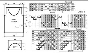 Схемы и выкройка для вязания туники