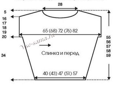Выкройка для вязания топа Выкройка для вязания топа