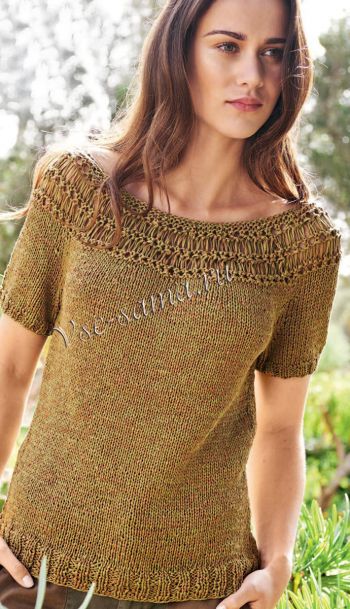 Топ с кокеткой спицами, фото Топ с кокеткой спицами, фото