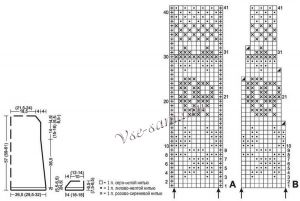 Схемы и выкройка для вязания туники