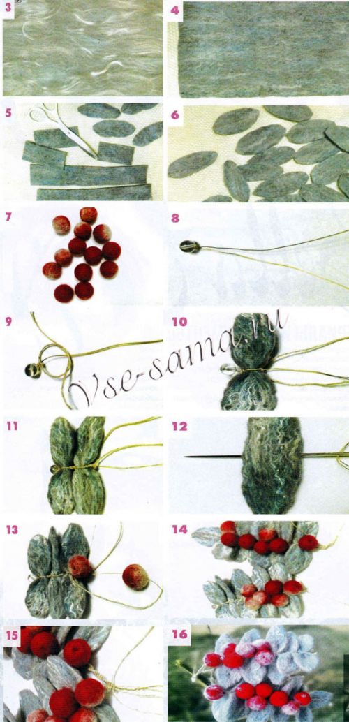 Брошь - Зимняя рябинка, фото 3-16 Брошь - Зимняя рябинка, фото 3-16