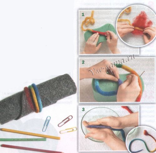 Валяние шнурка, рис. 1-3 Валяние шнурка, рис. 1-3