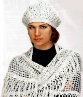Берет и ажурная шаль