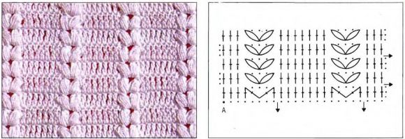 Схема к узору из шишечек 6 Схема к узору из шишечек 6