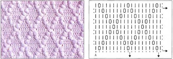 Схема к узору из шишечек 9 Схема к узору из шишечек 9