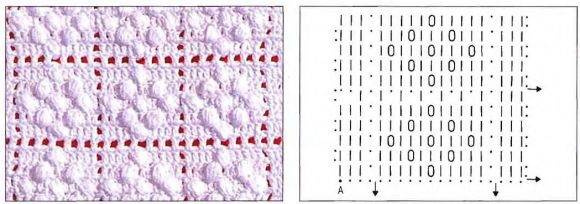 Схема к узору из шишечек 10 Схема к узору из шишечек 10