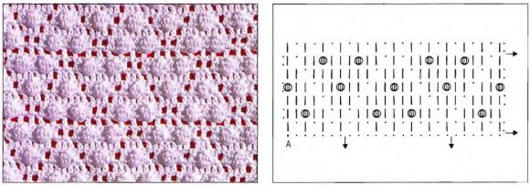 Схема к узору из шишечек 12 Схема к узору из шишечек 12