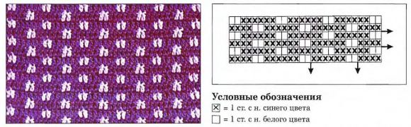 Схема вязания многоцветного узора 1 Схема вязания многоцветного узора 1