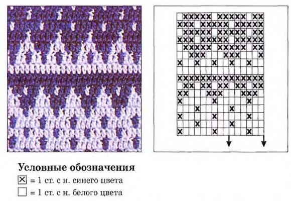 Схема вязания многоцветного узора 3 Схема вязания многоцветного узора 3