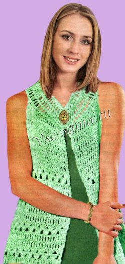 Ажурный жакет или жилет крючком Ажурный жакет или жилет крючком