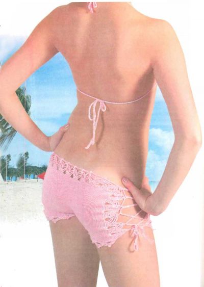 Купальник со шнуровкой, связан крючком, вид со спины Купальник со шнуровкой, связан крючком, вид со спины