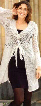 Белый ажурный кардиган Белый ажурный кардиган