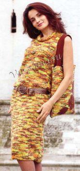 Комплект: кофта, юбка, сумка Комплект: кофта, юбка, сумка